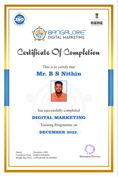 digital marketing certificate nitin